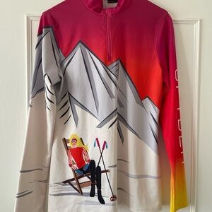 Spyder Women's Pink and Orange Zip-Up Top